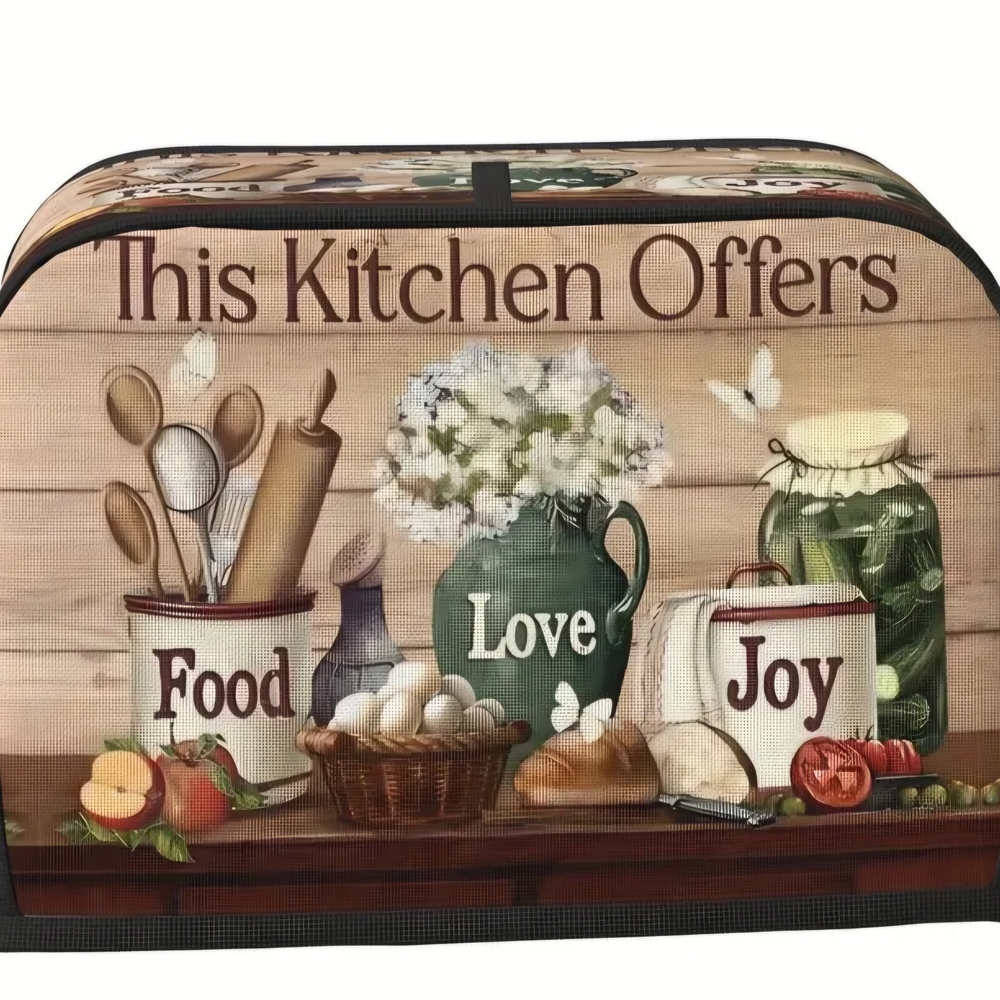 Kitchen Toaster Appliance Cover with Rustic Charm